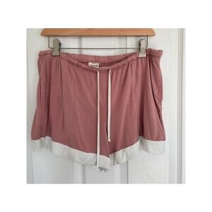 Soma Light Pink Elastic & Drawstring Waist Pajama Shorts White Trim Soft Medium